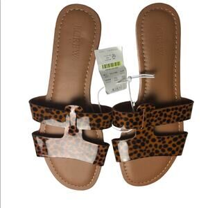 J.Crew Womens Animal Print Sandal Slide Sz 7